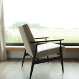 Scandinavian beige corduroy armchair, modern design H.Lis