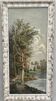Oil on panel, animated landscape of a walker, Signed Ramos, early 20th century