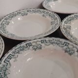 Set of 6 hollow plates terre de fer St-Amand