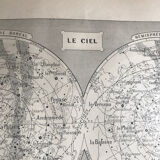 Ciel, hémisphères, planche impression originale