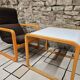 Lot Fauteuil et table Wilkhahn bois courbé 1980 vintage