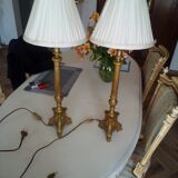 Pair of bronze lamp legs