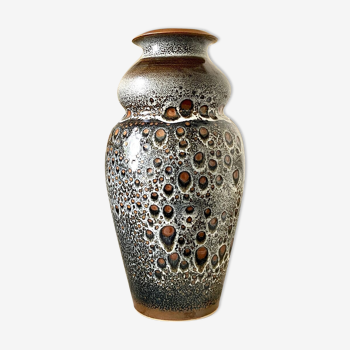 Brown and black glazed ceramic vase