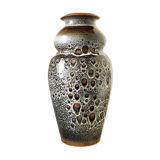 Brown and black glazed ceramic vase