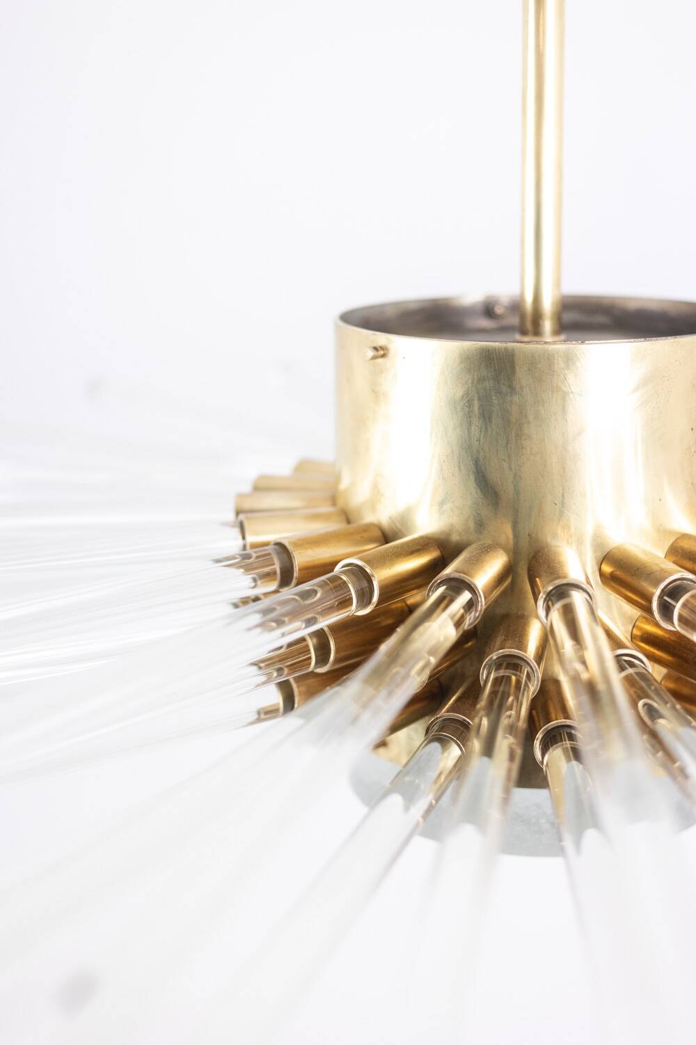 Radiant glass tube chandelier. Contemporary design.