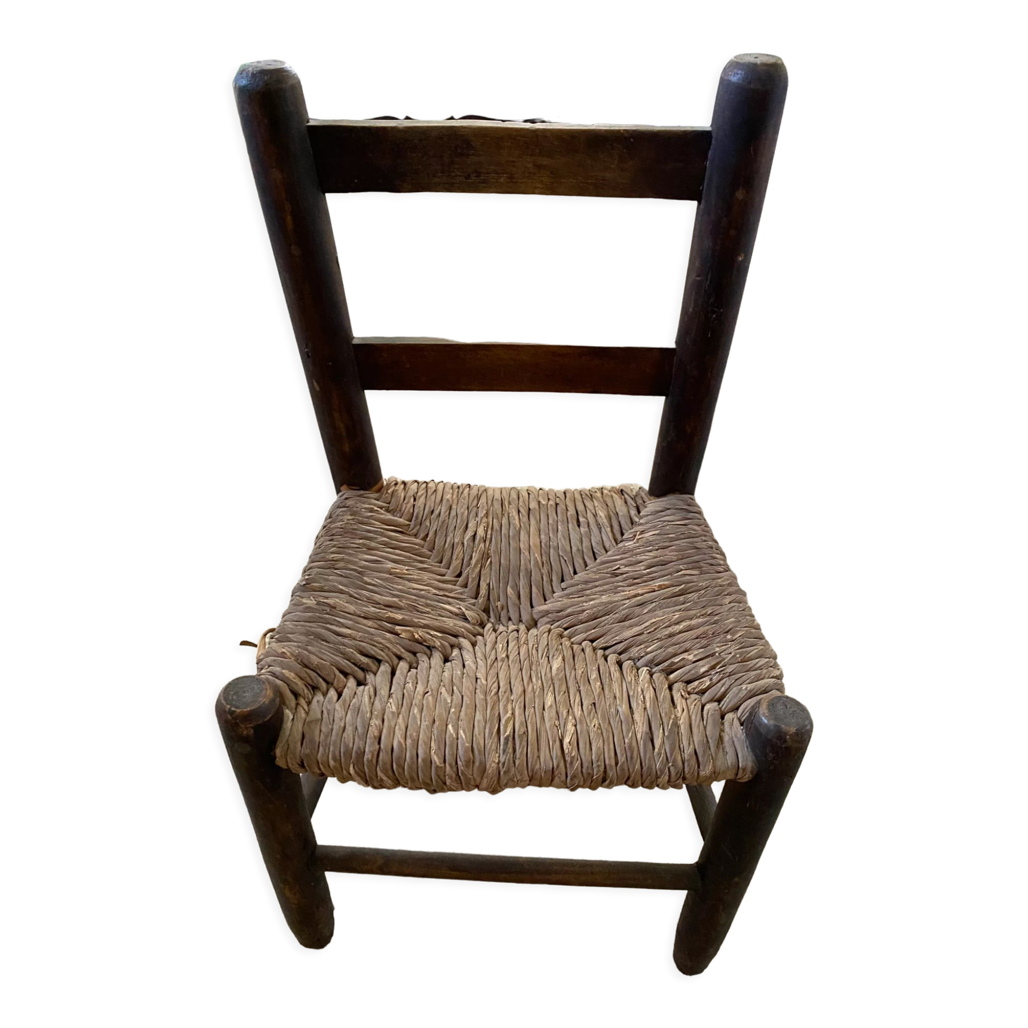 Wooden stool and children's canage