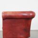 English Chesterfield club chair in light red cowhide leather