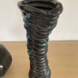 Pair of vintage glazed ceramic vases