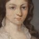 Old pastel portrait on canvas of a young noble, signed and dated 1899 on the back, gilt frame.