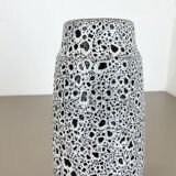 Pottery super white color fat lava multi-color vase scheurich germany wgp, 1970