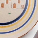 Cream Ceramic Wall Plate from Italy 1980s Studio Ceramics – Hand-Painted, Mid-Century Folk Art