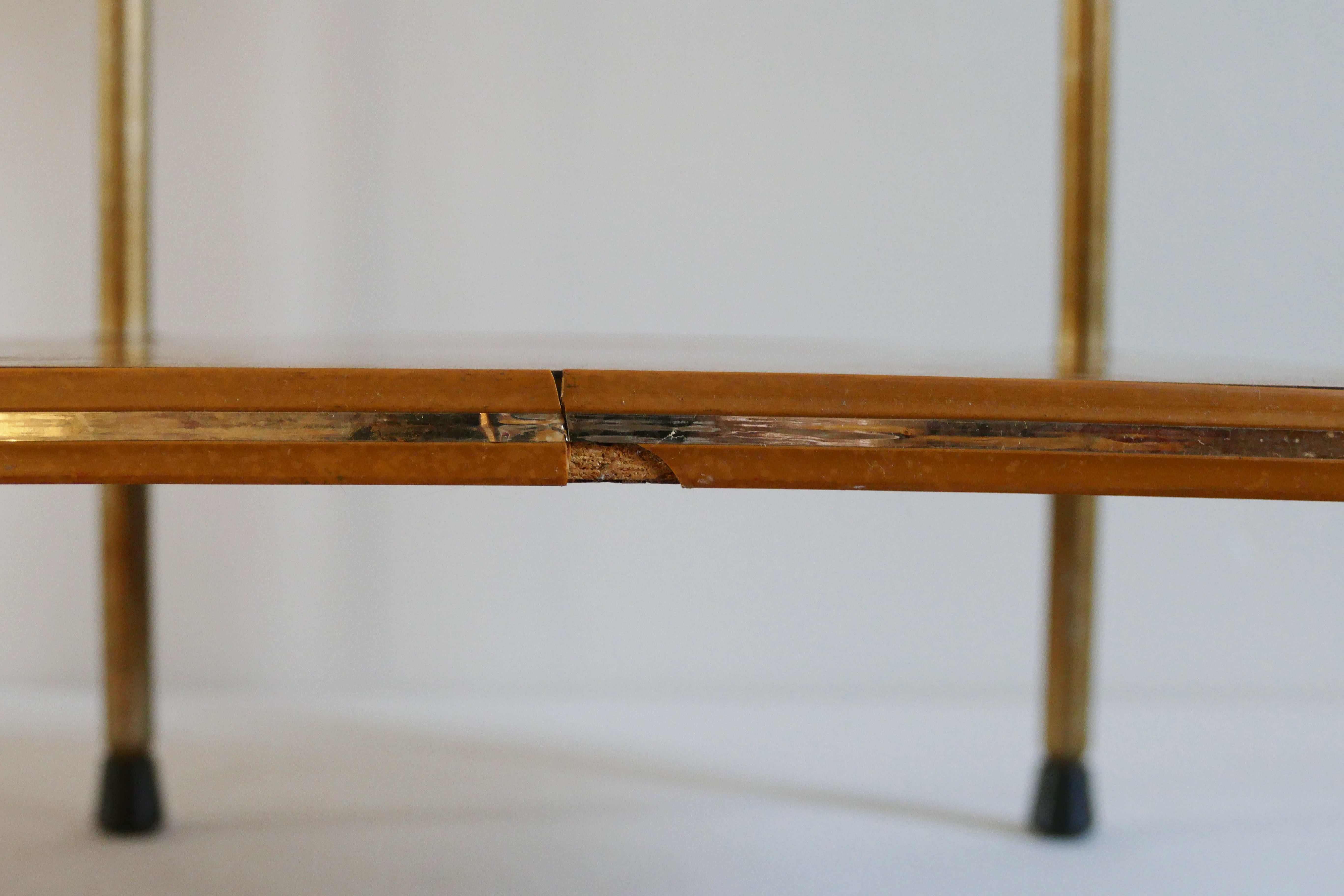 Vintage side table in brown formica