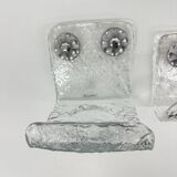 Set of Grohe ice glass bathroom set towel hanger, soap tray and plateau