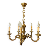 Lustre Louis XVI époque XXe en bronze doré massif