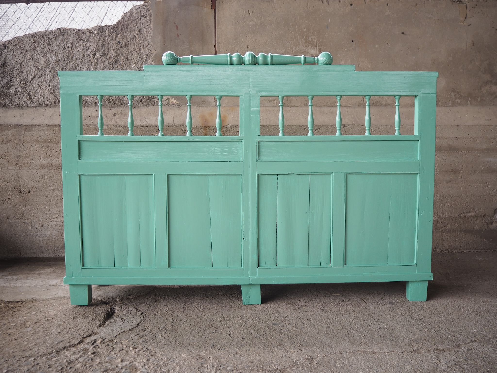 Banc en bois antique, années 1920