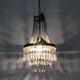 Vintage three-tiered balloon chandelier, glass pendants. 1970s.