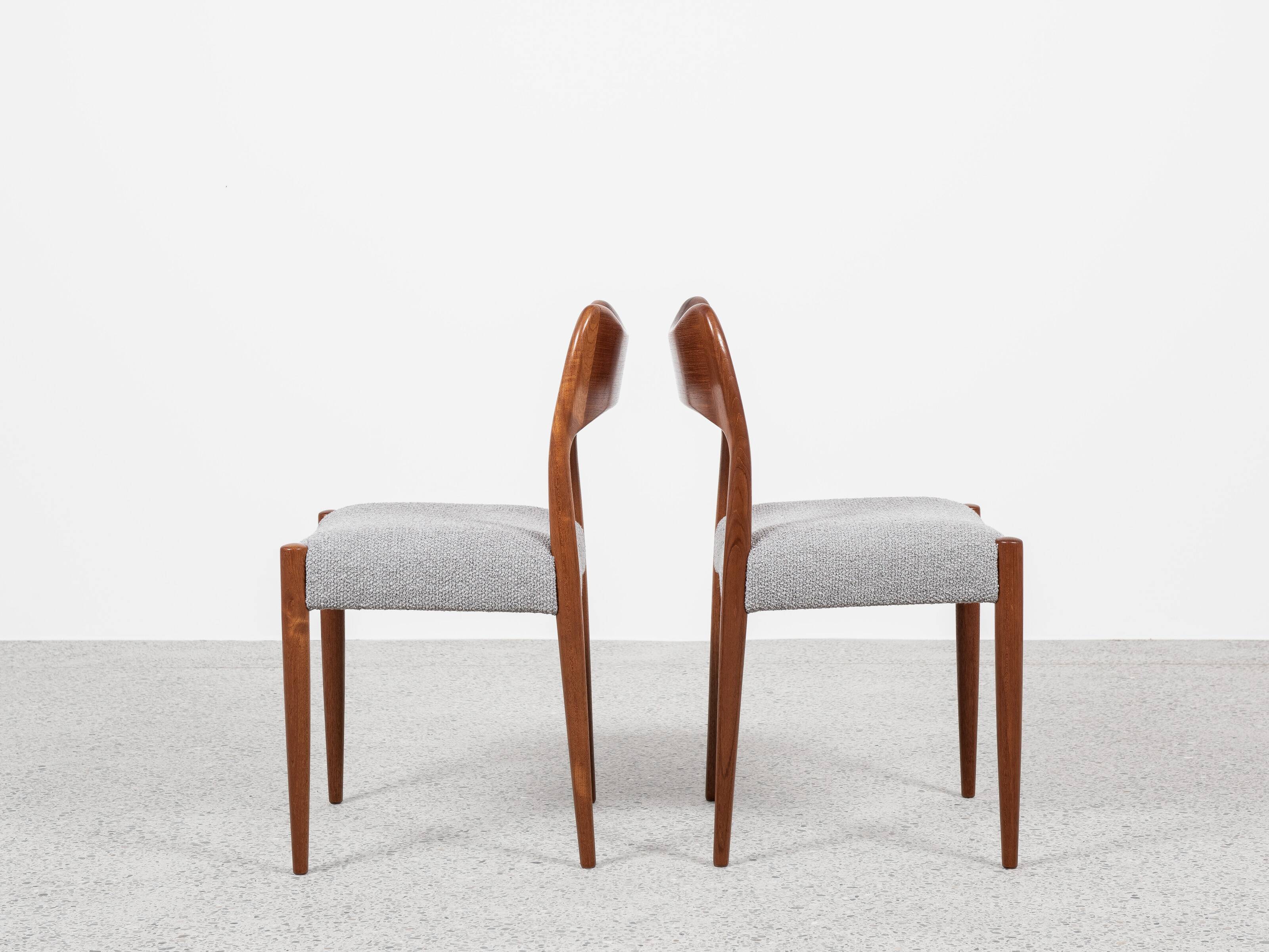 Midcentury set of 4 chairs in teak by Arne Hovmand Olsen for Mogens Kold