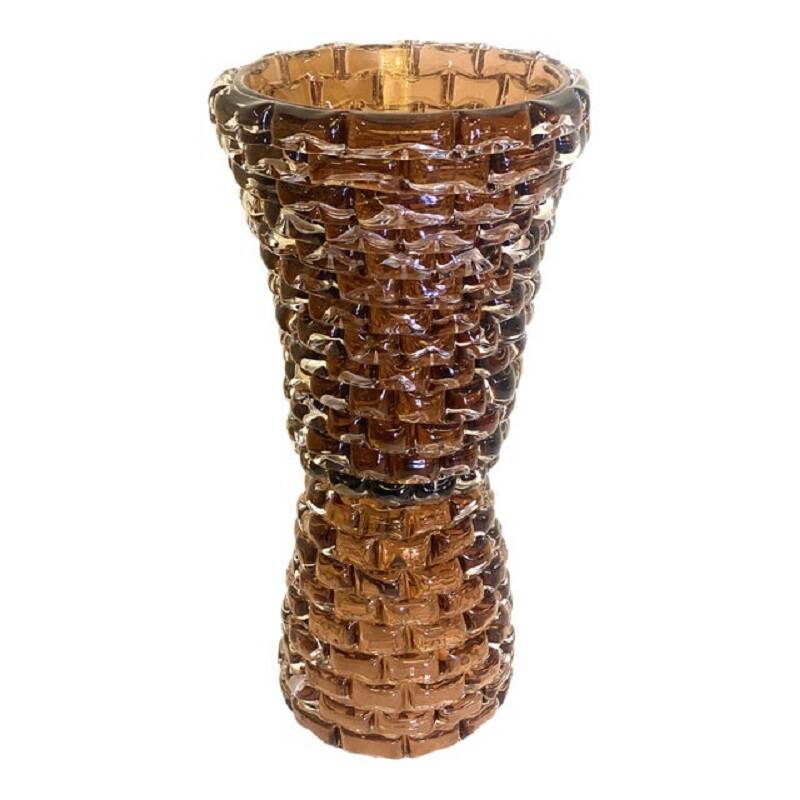 Contremporary" Rostrato" Fumè Murano Glass Table Lamp