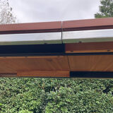 Vintage teak and chrome metal dining table