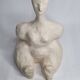 Modern white terracotta sculpture, Stylized female figure, 20 cm