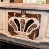 Carrara marble fireplace with 18th century incrustations