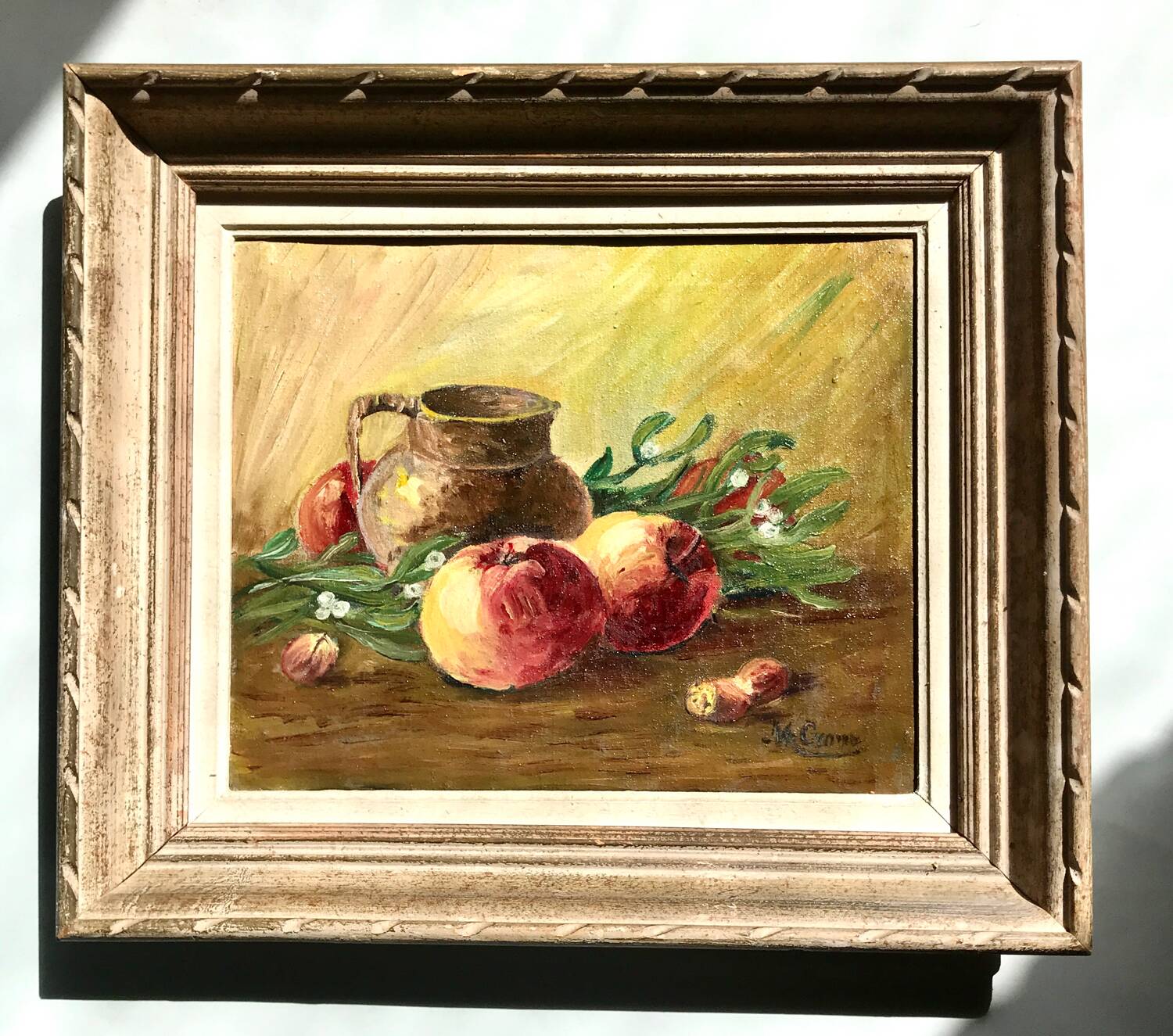 Tableau nature morte et pommes