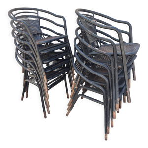 12 fauteuils en fer forgé
