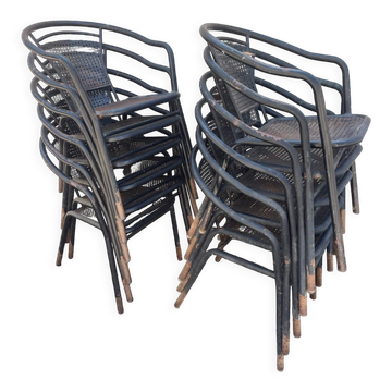 12 wrought iron armchairs from the 60s