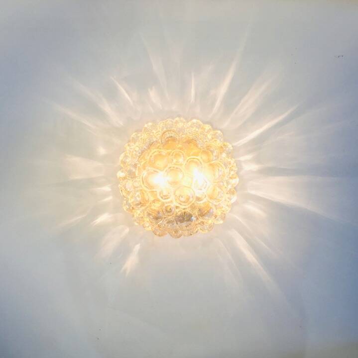 Large Amber Bubble Glass Ceiling Light by Helena Tynell for Limburg, Germany, 1960s