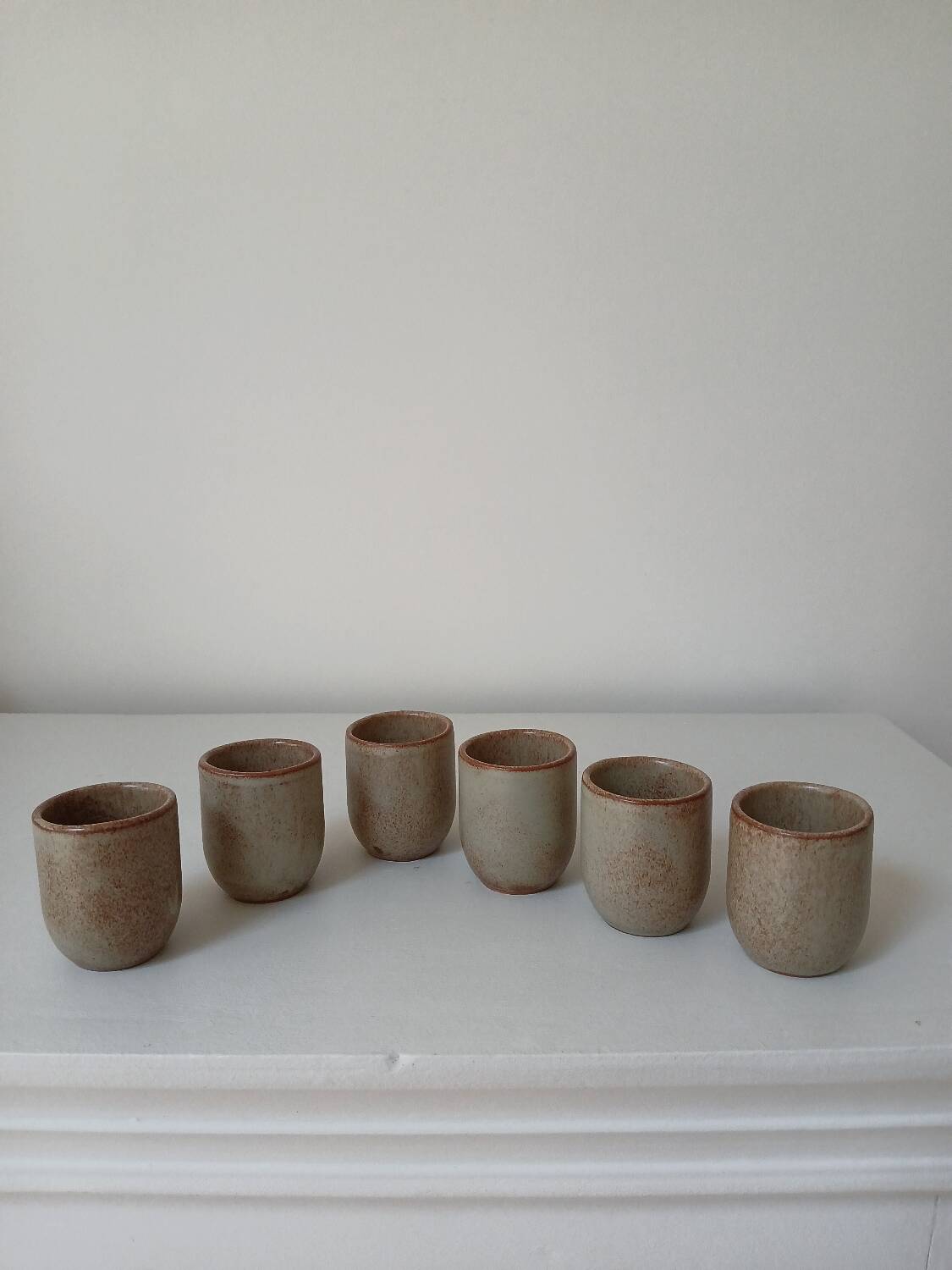 Set of 6 stoneware egg cups