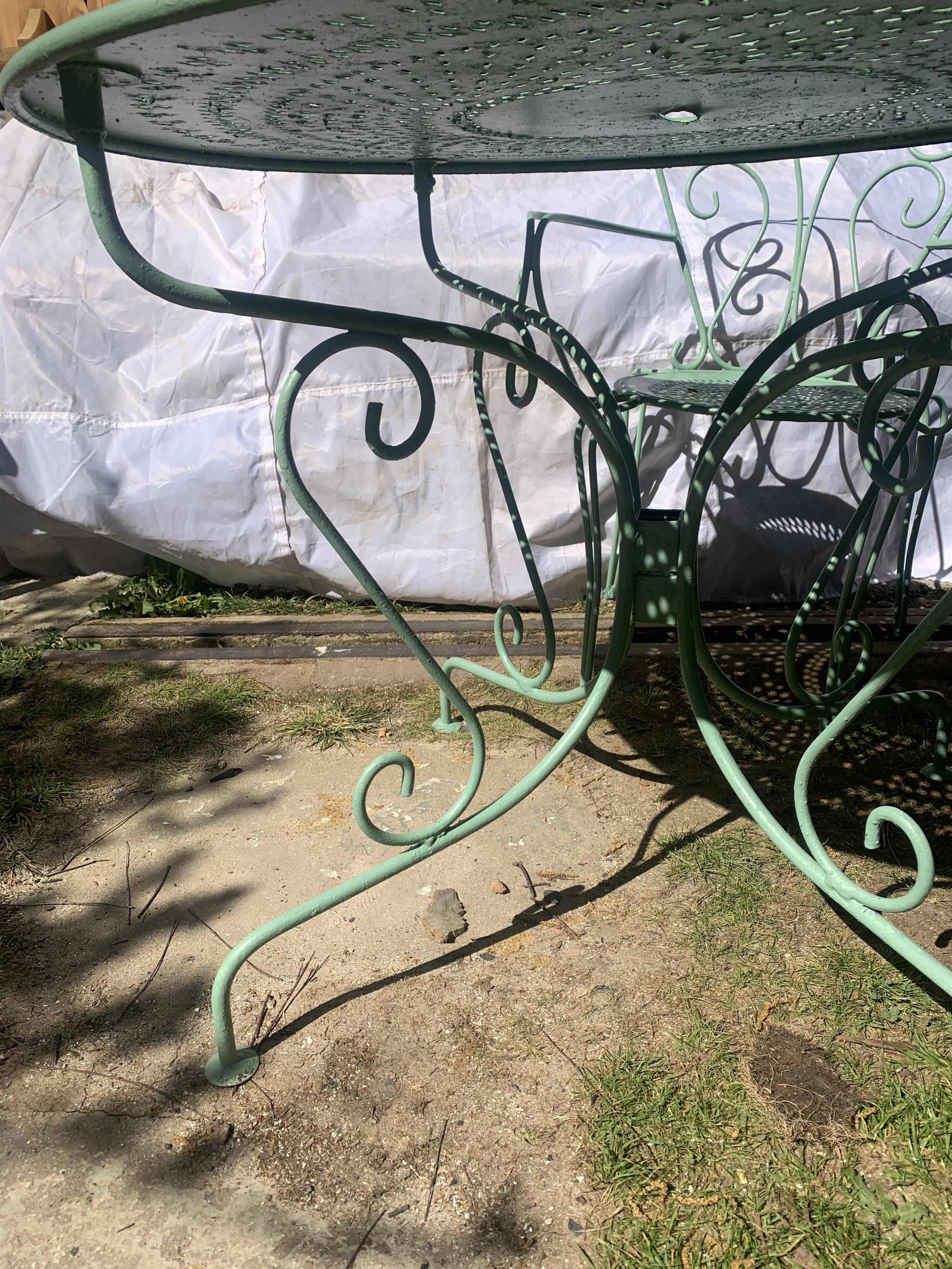 Provence green wrought iron garden room