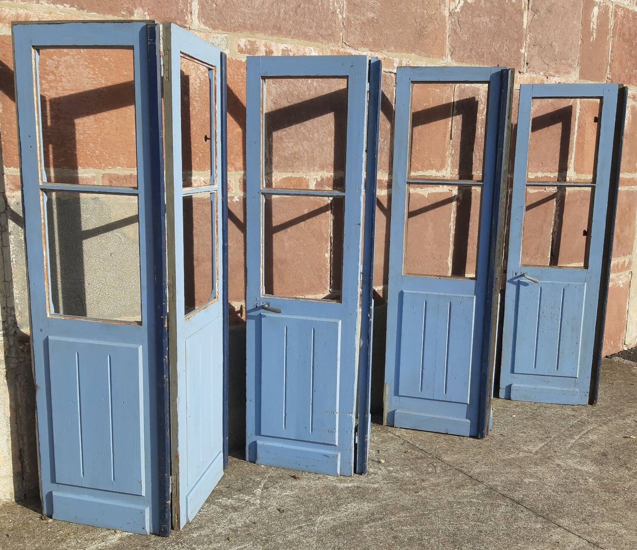 Portes doubles, deux battants, bois massif (Lot de 4)