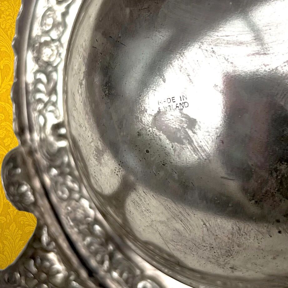 Antique silver-plated butter dish – made in England – butter bell / caviar pot