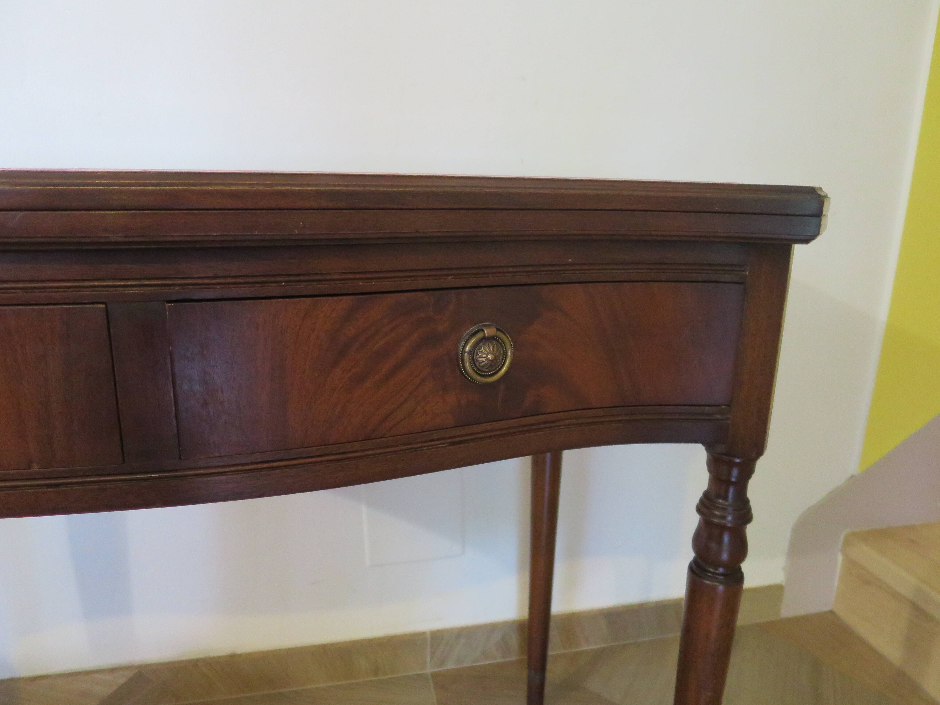 Table d’appoint extensible -Bureau-Années 80-Louis XV-teinte acajou