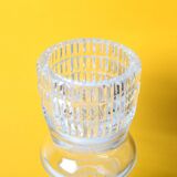 Tall and Solid Clear Crystal Glass Vase / Florence / Italy / 1960s