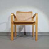 Beech wood and webbing side chair by Olivo Pietro, Italy, 1970s