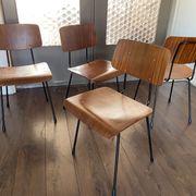 Set of 4 teak and steel dining chairs by Tjerk Reijenga for Pilastro 1950s
