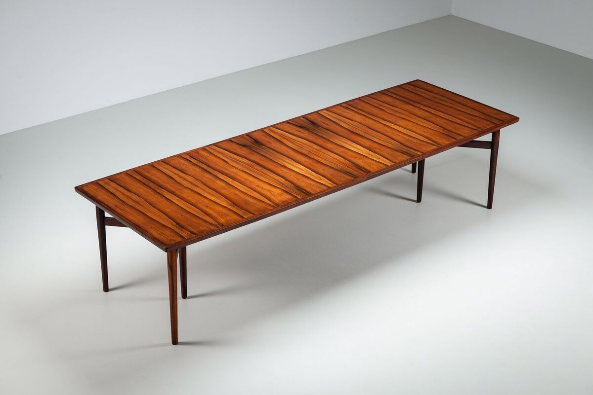 Arne Vodder large dining table in rosewood model 201 Sibast Denmark 1960