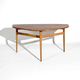 Vintage Scandinavian side table with three legs by LJ Bord, teak and beech, 1950s–1960s.