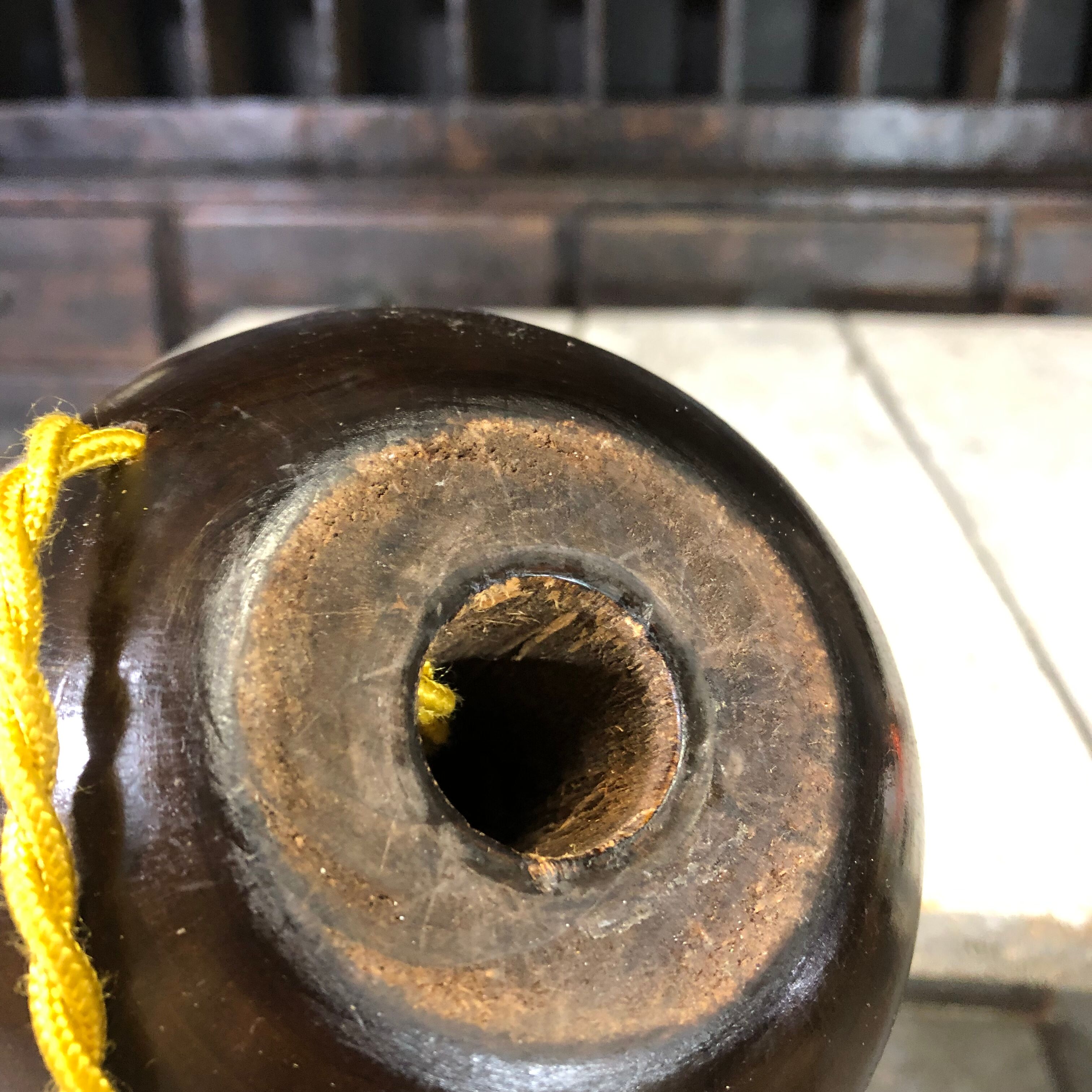 Old wooden ball lamp foot