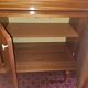 1960s teak veneer secretary with sliding display cabinet.