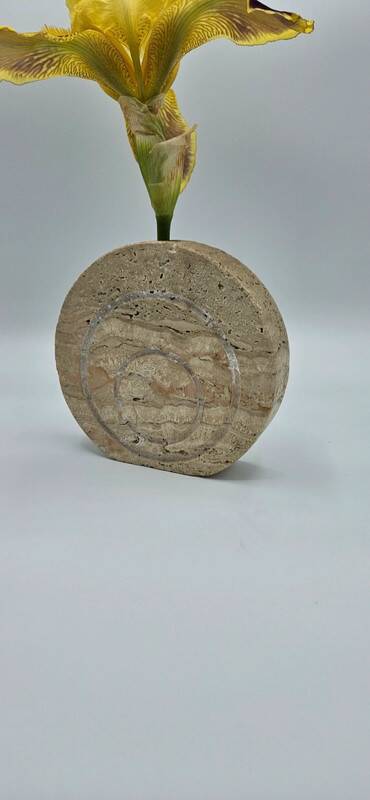 Vintage travertine vase Italy Fratelli Manelli
