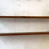 Brass and beech string shelves, 1960