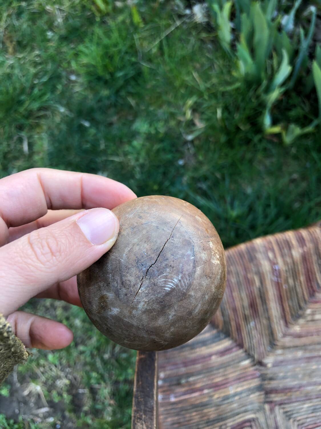 Brutalist straw chair