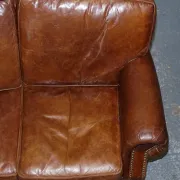 Brown Leather Two-Seater Sofa Balural in the Style of Halo and Timothy Oulton