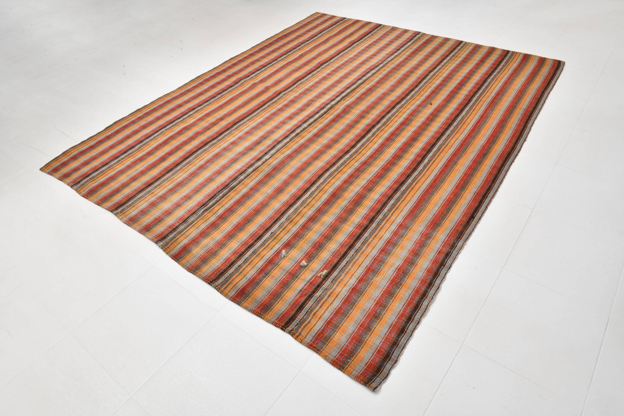 Red & Orange Bohemian Kilim Rug, 223x277Cm