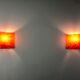 Wall lamps (the pair) in vintage orange Perspex 1960