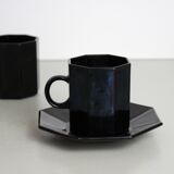 7 black cups Octime Arcoroc Esso collection