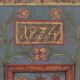 Rustic Farmhouse Folk Art Painted Bridal Cabinet 1834