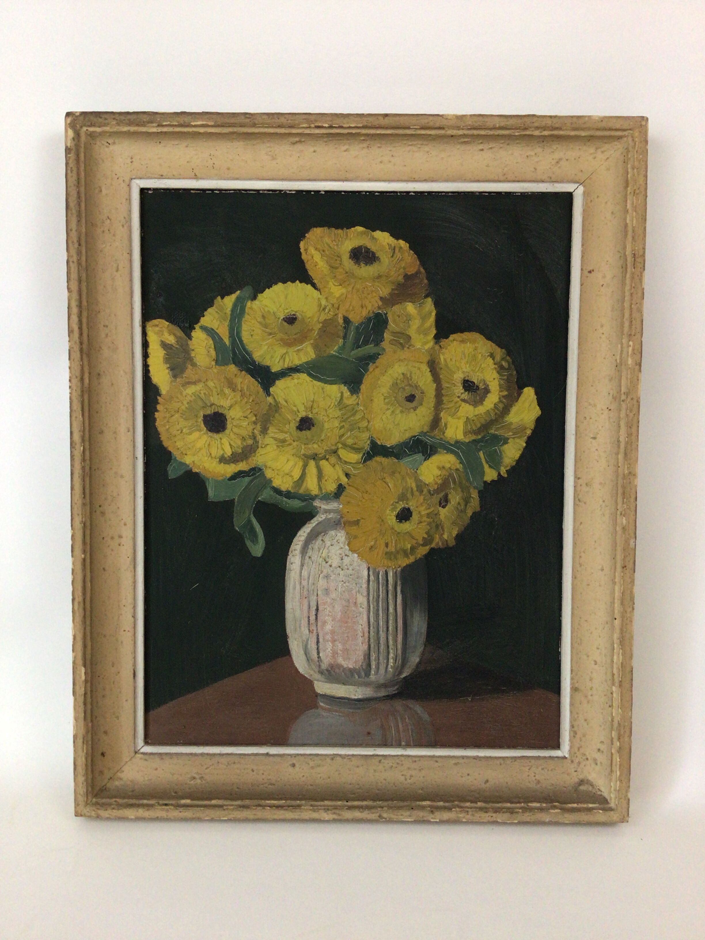 Tableau huile sur toile bouquet de fleurs